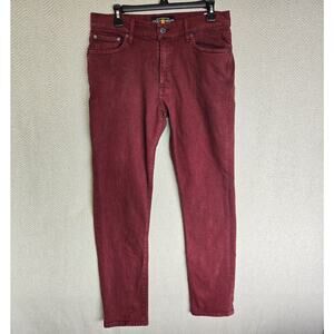 Lucky Brand 410 Jeans Mens 30x32 Athletic Fit Slim Leg Red Pants Zip Stretch